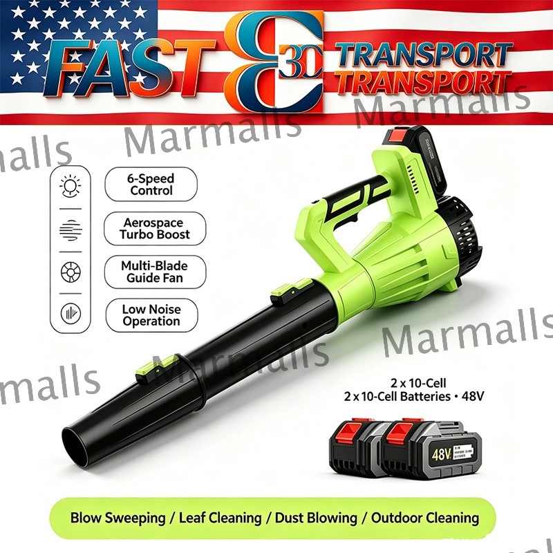 New Cordless Leaf Blower 650CFM/280MPH & 6 Speed Levels Electric w/2 Batteries