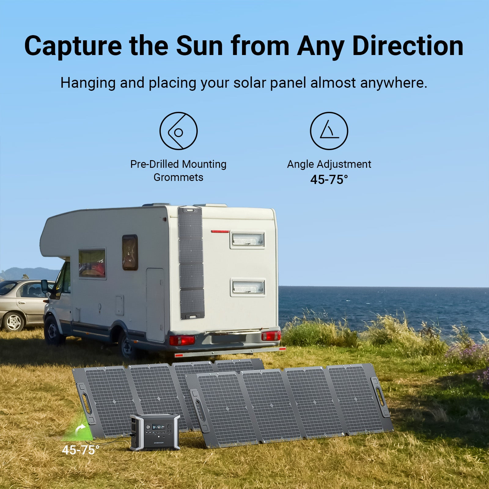 Dabbsson 1024Wh 2000W Portable Power Station Solar Generator + 120W Solar Panel
