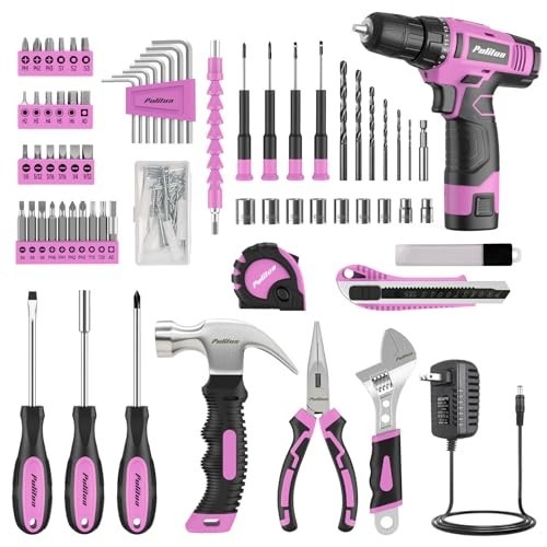 149 Piece Pink Cordless Drill Set 12V 1300mAh Battery Included Tool Kit