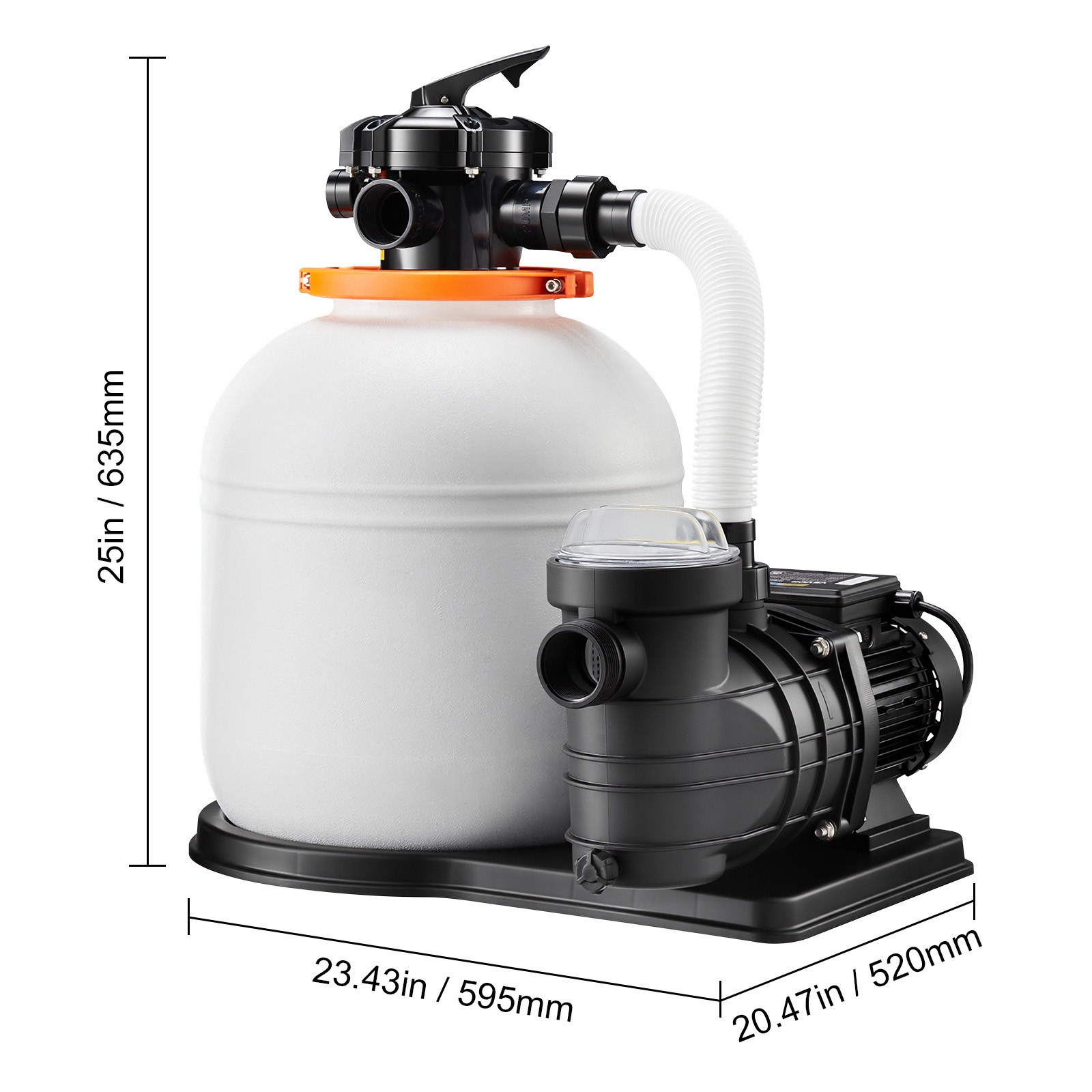 Uimoso 16″ Sand Filter Pump with Timer, 4400 GPH, 0.75HP for Above Ground Pools