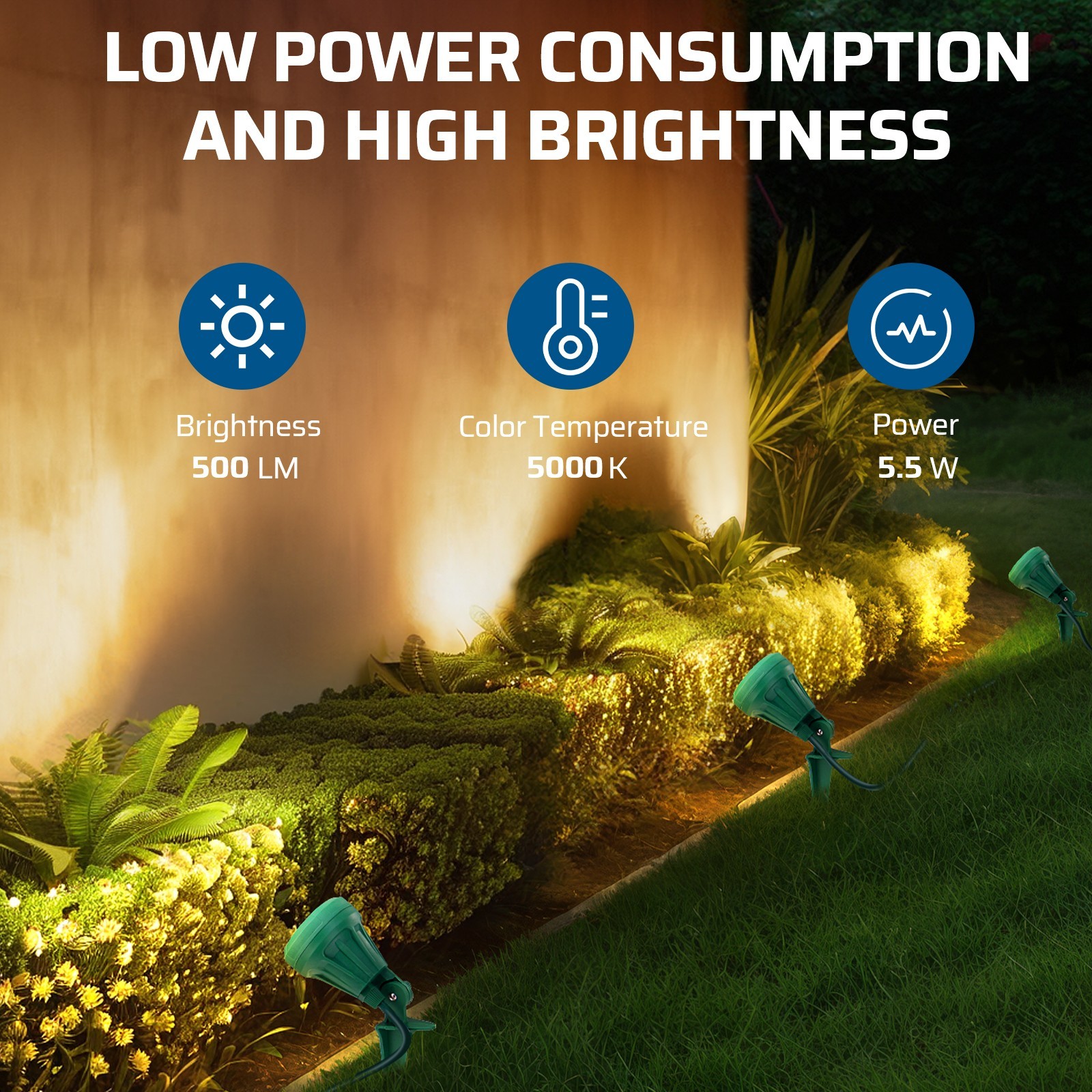 DEWENWILS 400 lm Outdoor Spotlight Christmas LED Landscape Flag Floodlight