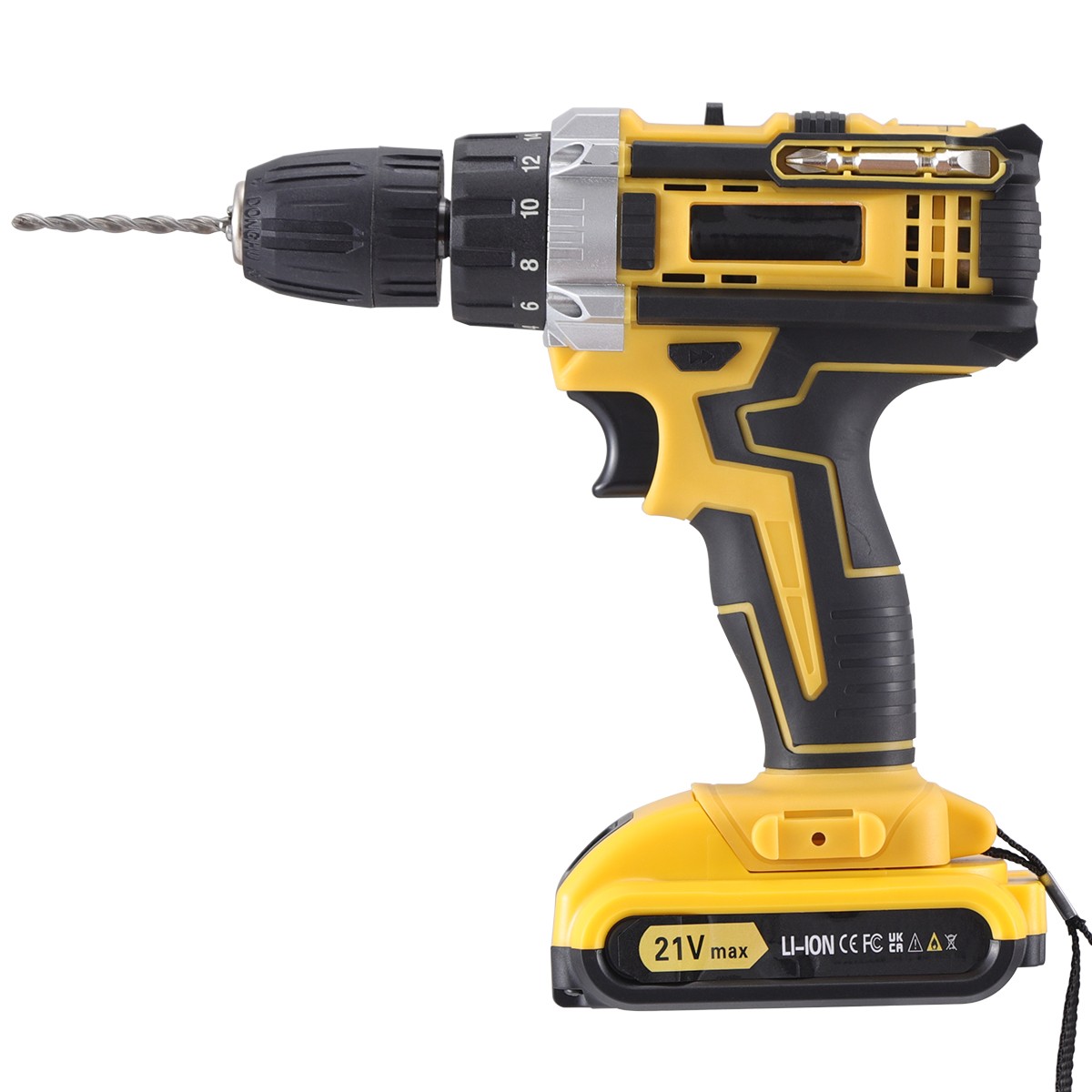 21V 18Nm Cordless Impact Drill Set Electric Screwdriver Driver with 2 Batteries