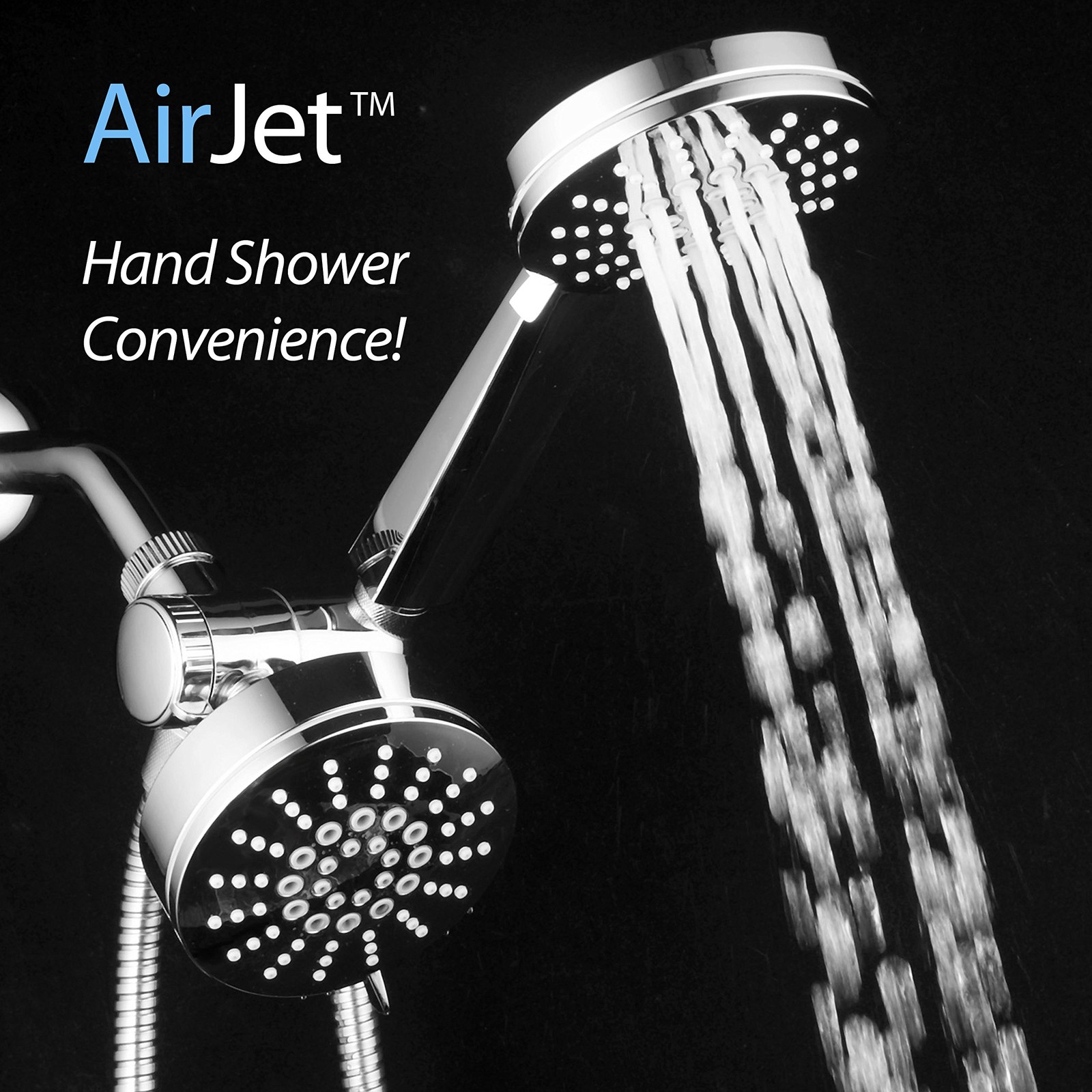 AirJet-500 3-in-1 High Pressure 34-setting Luxury Shower Combo with