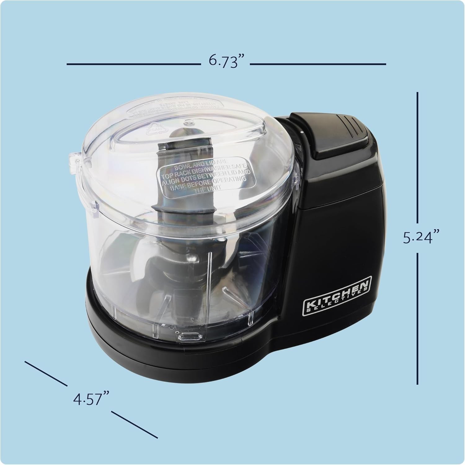 1.5-Cup Mini Food Chopper – Easy Operation & Dishwasher Safe Parts