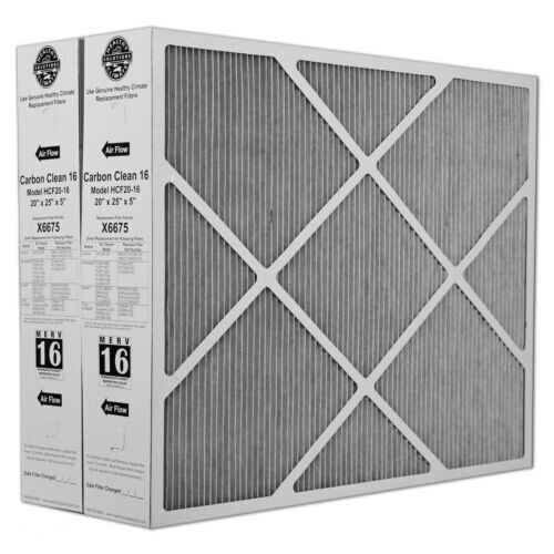 Lennox X6675 Carbon Clean 20″ x 25″ x 5″ MERV 16 Filter for HCC20-28 (2-Pack)
