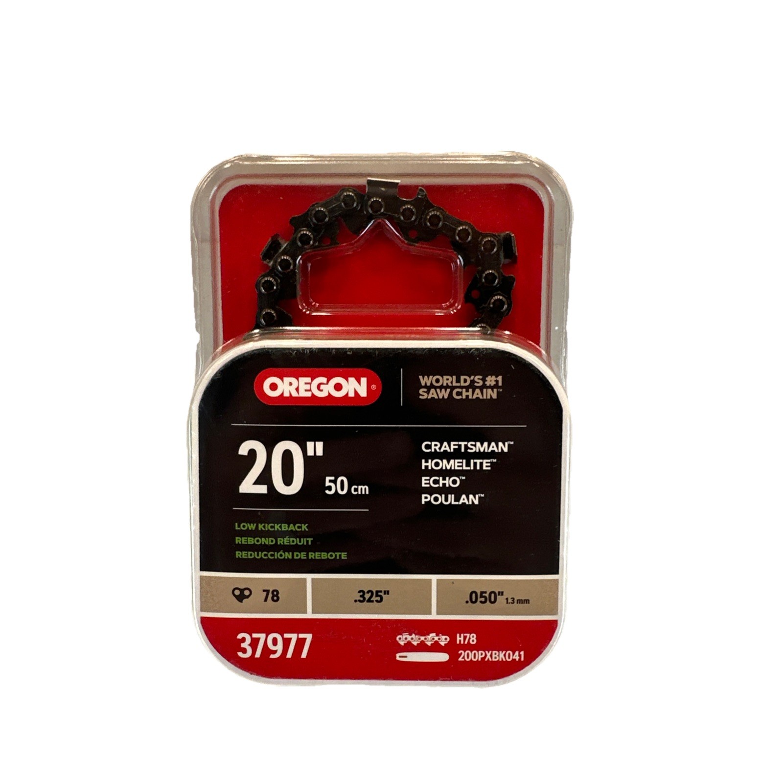 20 in Oregon Chainsaw Bar and H78 Chain 78 Link .325” Pitch .050 Ga. 200PXBK041