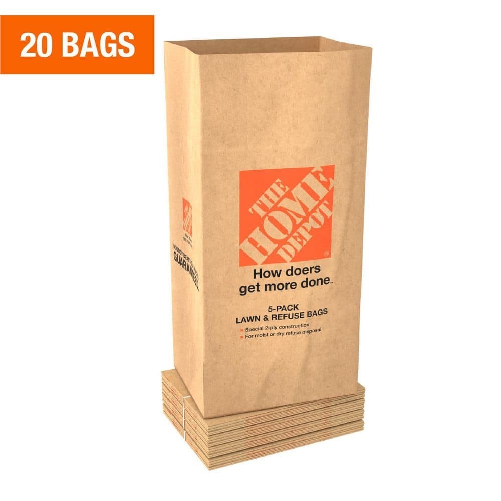 30 Gal. Paper Lawn and Leaf Bags – 20 Count