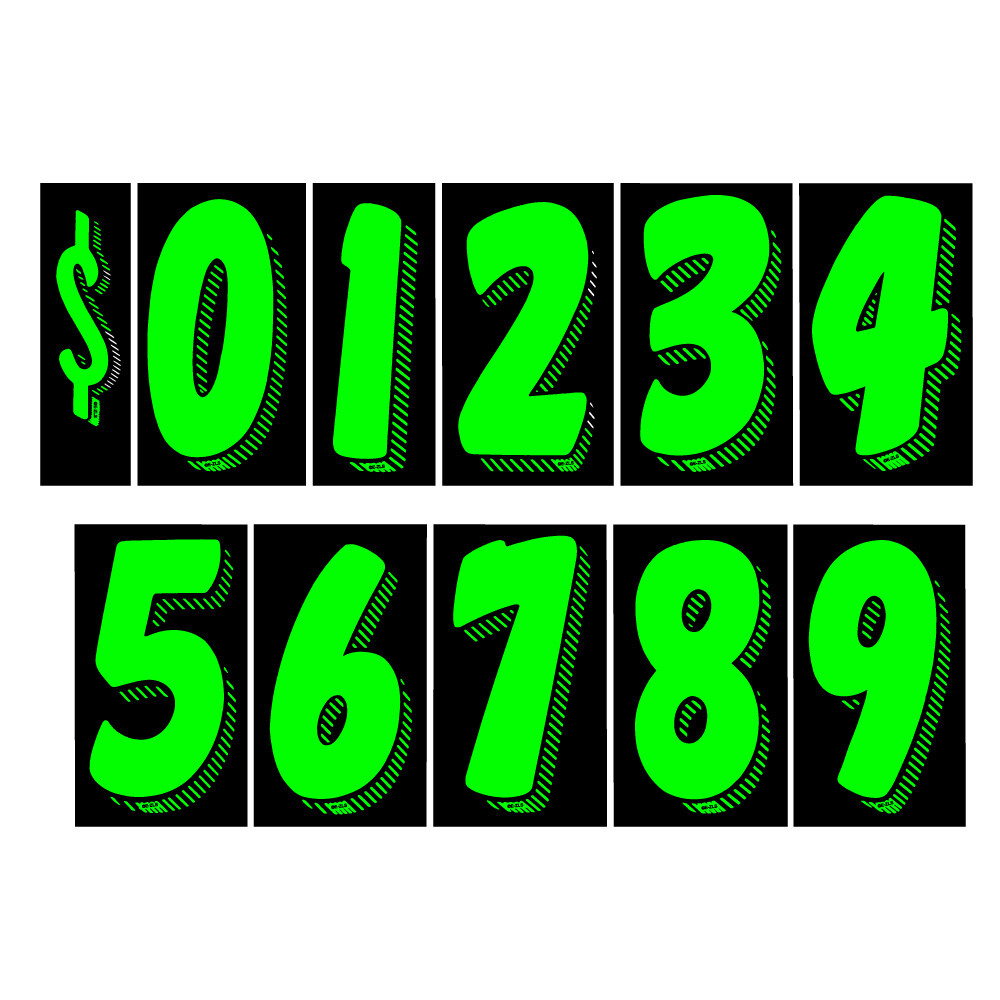 Car Dealer Windshield Stickers 13 Dozen Pricing Numbers 7.5 Inch Dealership Tags