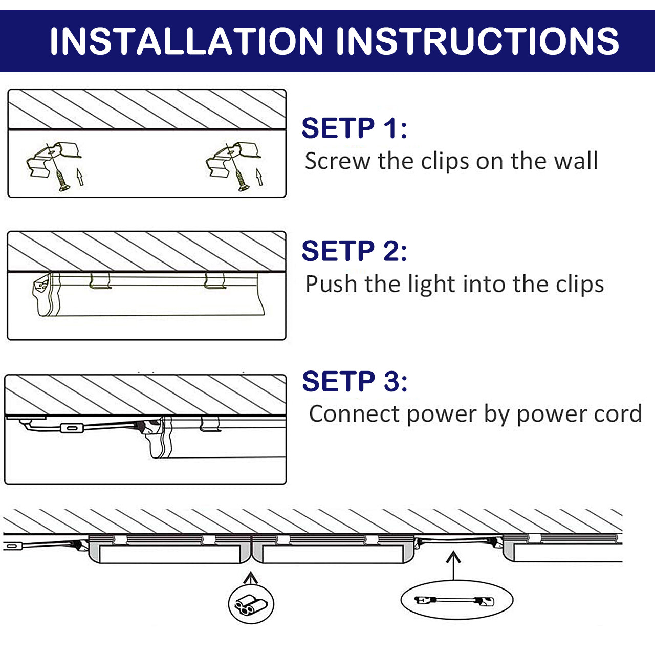 4FT 6 Pack LED Shop Light T5 T8 Linkable Ceiling Tube Fixture 24W Daylight 6000K