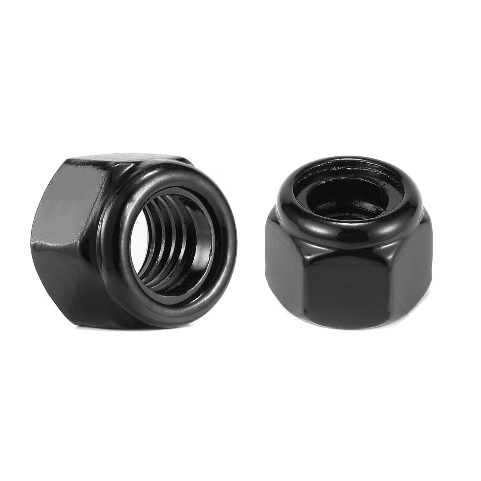 1/2-13 Nylon Insert Hex Lock Nuts 100Pcs 304 Stainless Steel 1/2-13, Black