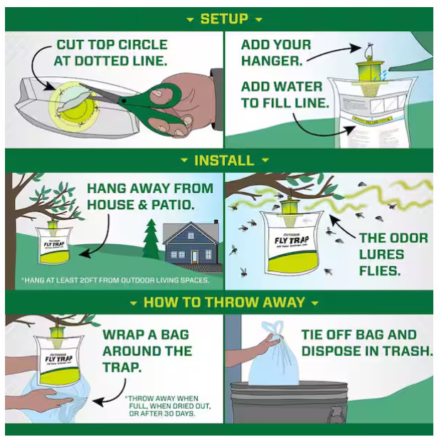 RESCUE! Outdoor Disposable Hanging Fly Trap – in Multipack