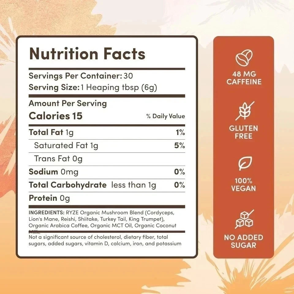 RYSE Mushroom Coffee – 3-Pack – 30 Servings Each – Natural Energy