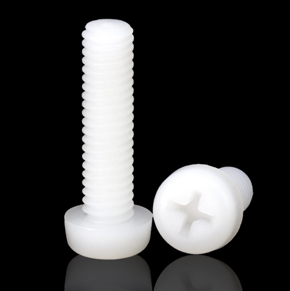 Nylon Pan Head Phillips Screws M3 M4 5mm-25mm White ISO 7045 Insulating