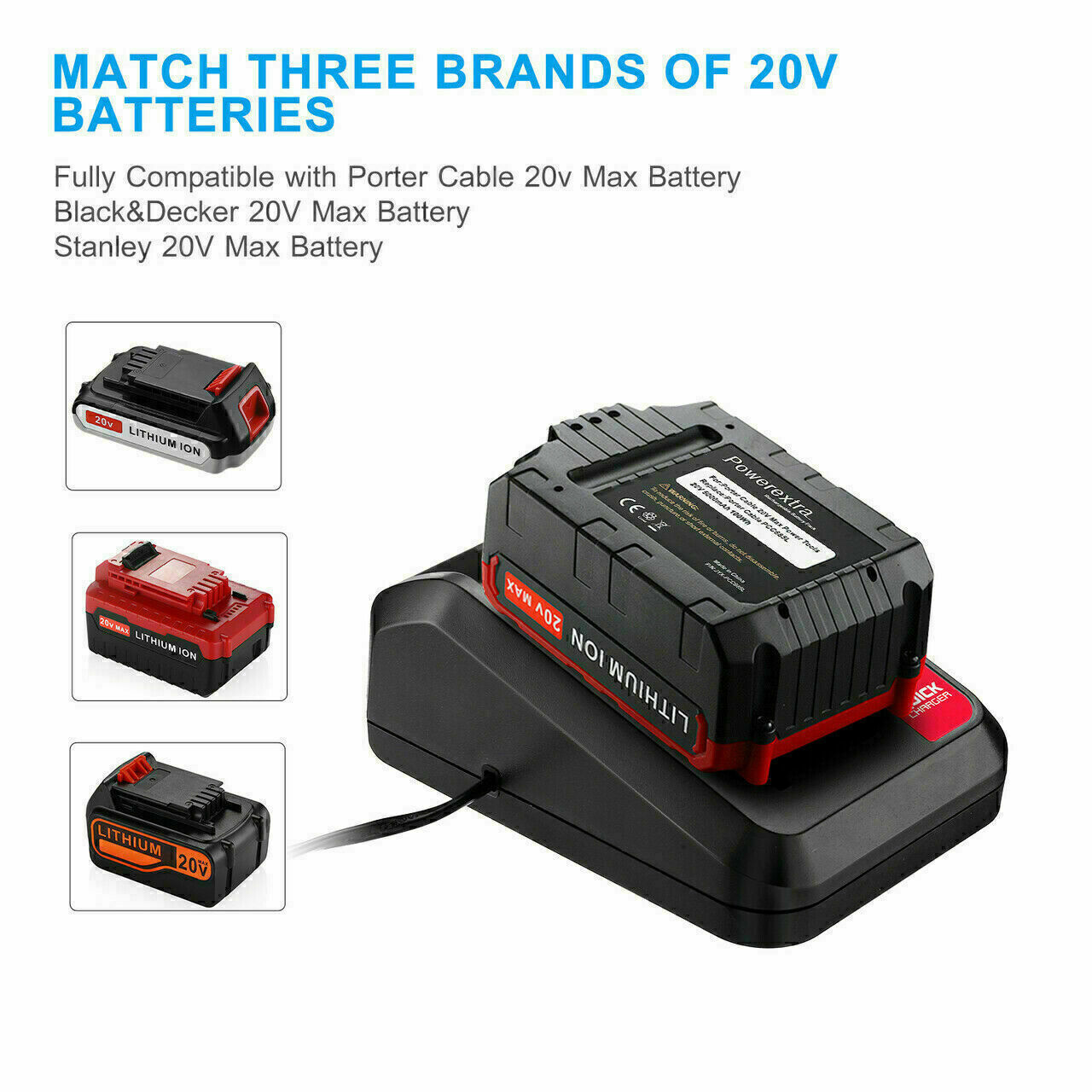 20 Volt Lithium-Ion 8.0AH Battery for PORTER CABLE 20V Max PCC680L PCC685L 2pcs