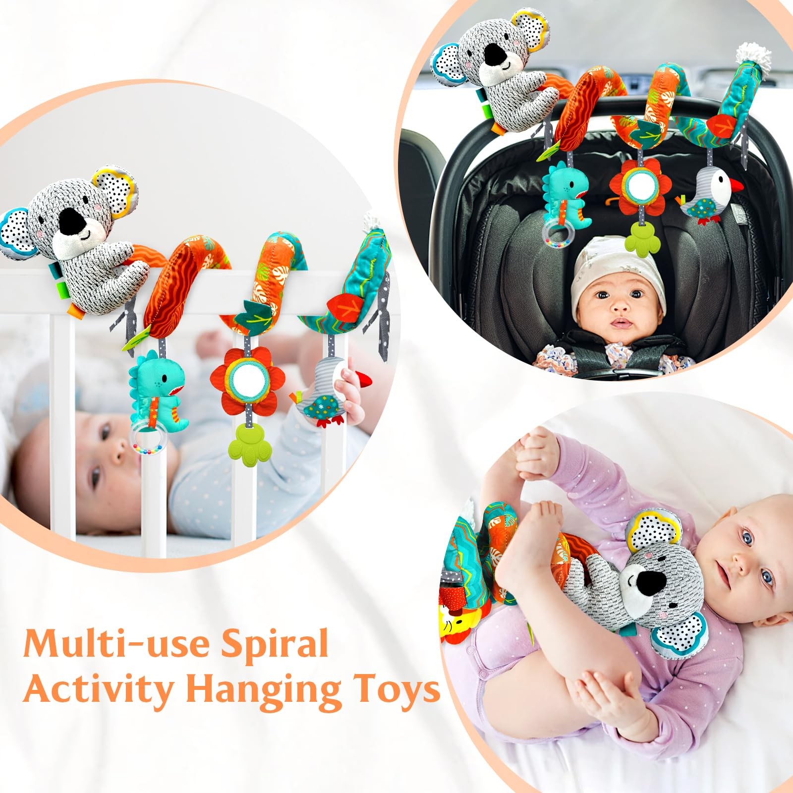 XIXILAND Car Seat Toys Baby Toys 0-3 Months Developmental, Stroller Toys Infant