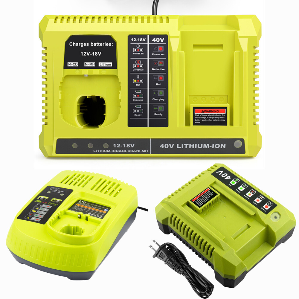 Battery Charger for Ryobi 18V 40V Lithium-Ion Ni-Cd One+ Plus P117 P119 OP4060