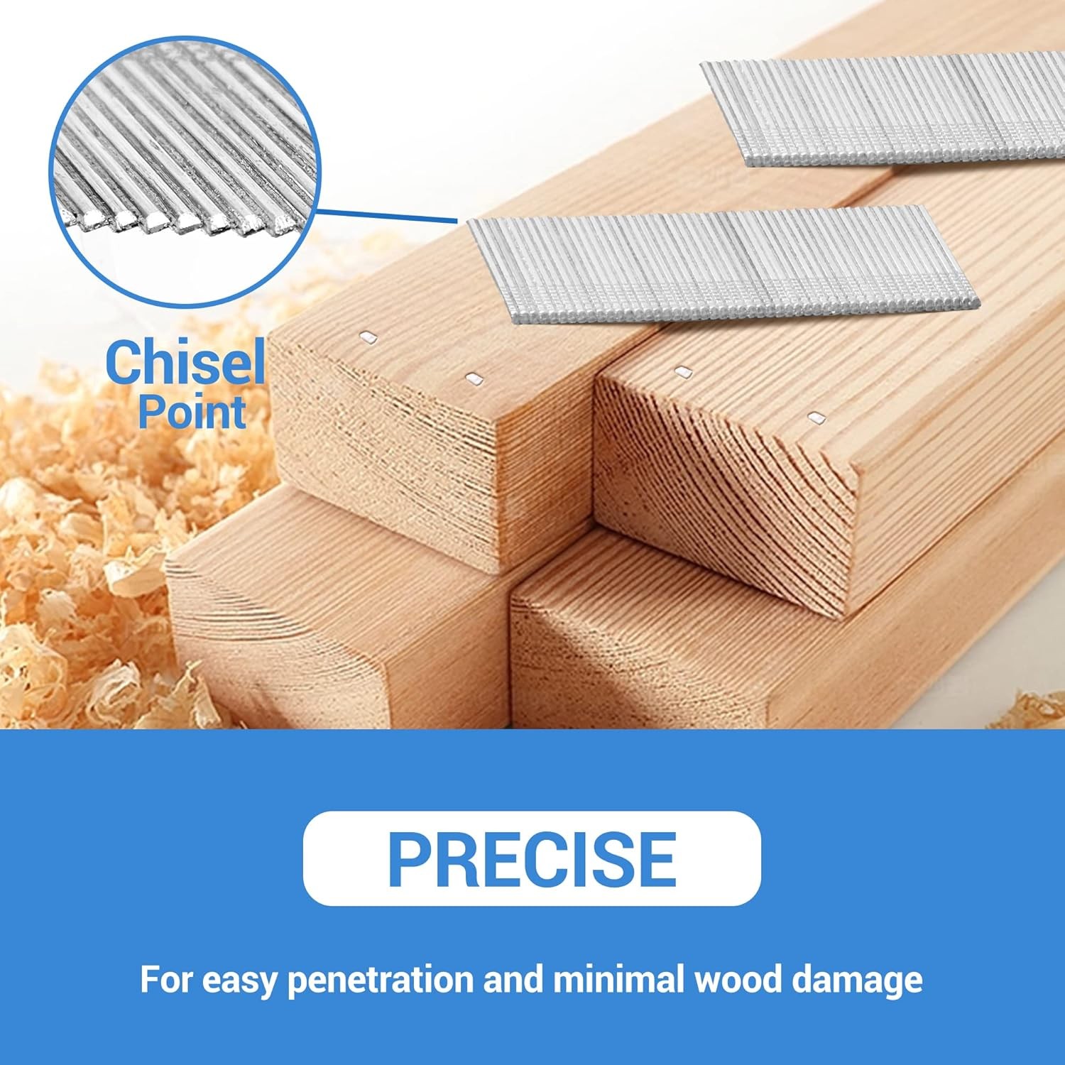 2,000 Counts 1-1/2 Inch meite 16 Gauge 20 Degree Angled Finish Nails Galvanized