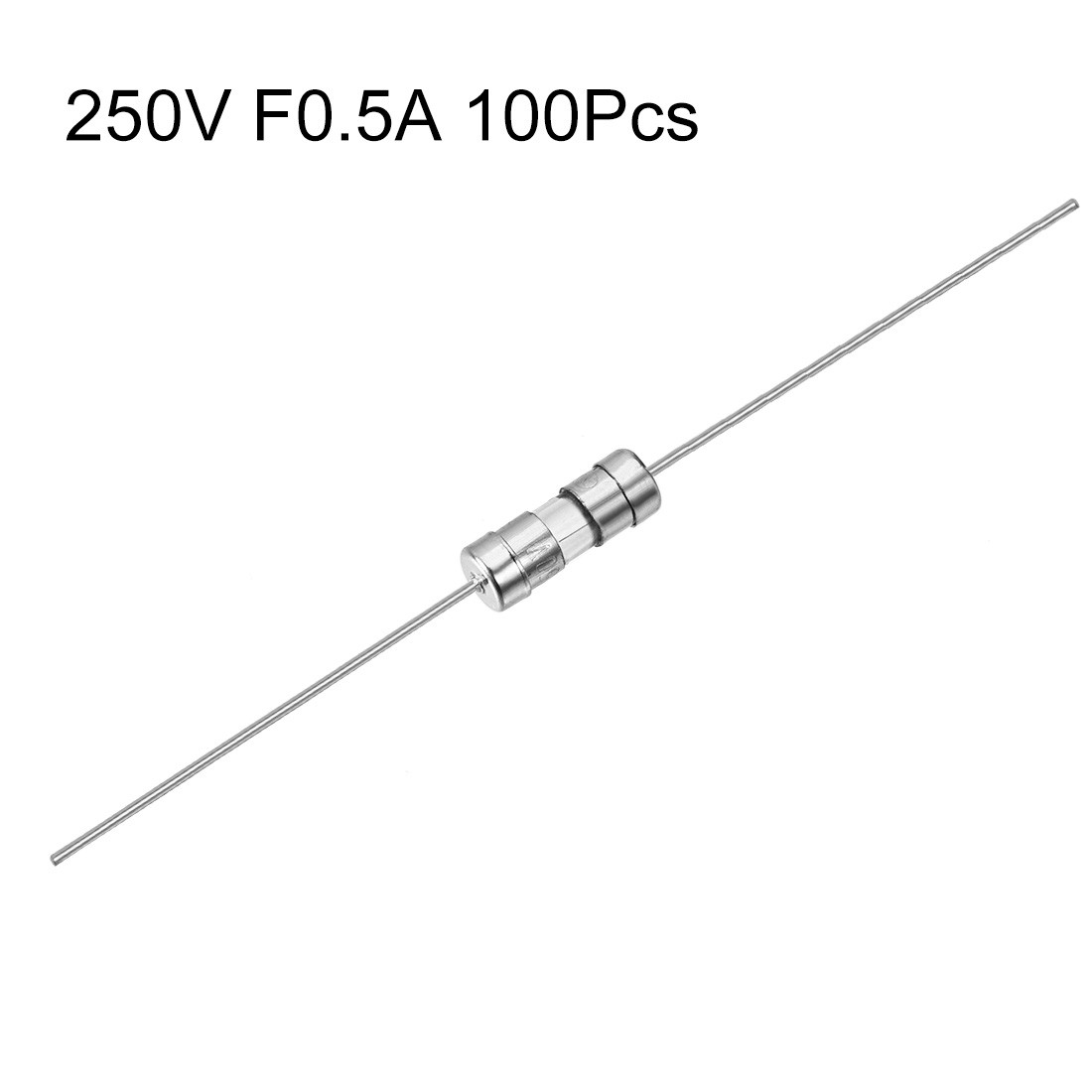 100 x Fast Acting Blow Fuse Axial Lead Glass Fuses 3.6mm x 10mm 250V F0.5A