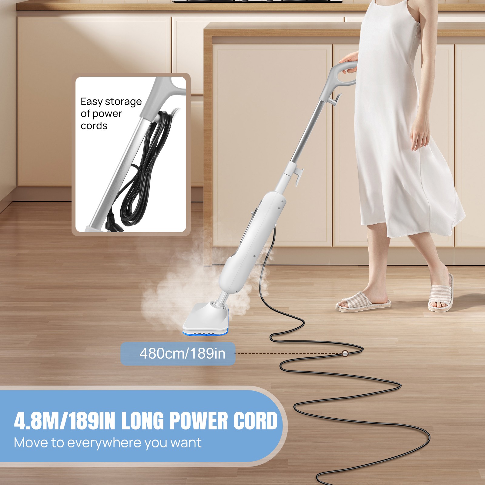 3000W Multifunctional Steam Mop Steam Lightweight Hard Floor Laminate Flooring