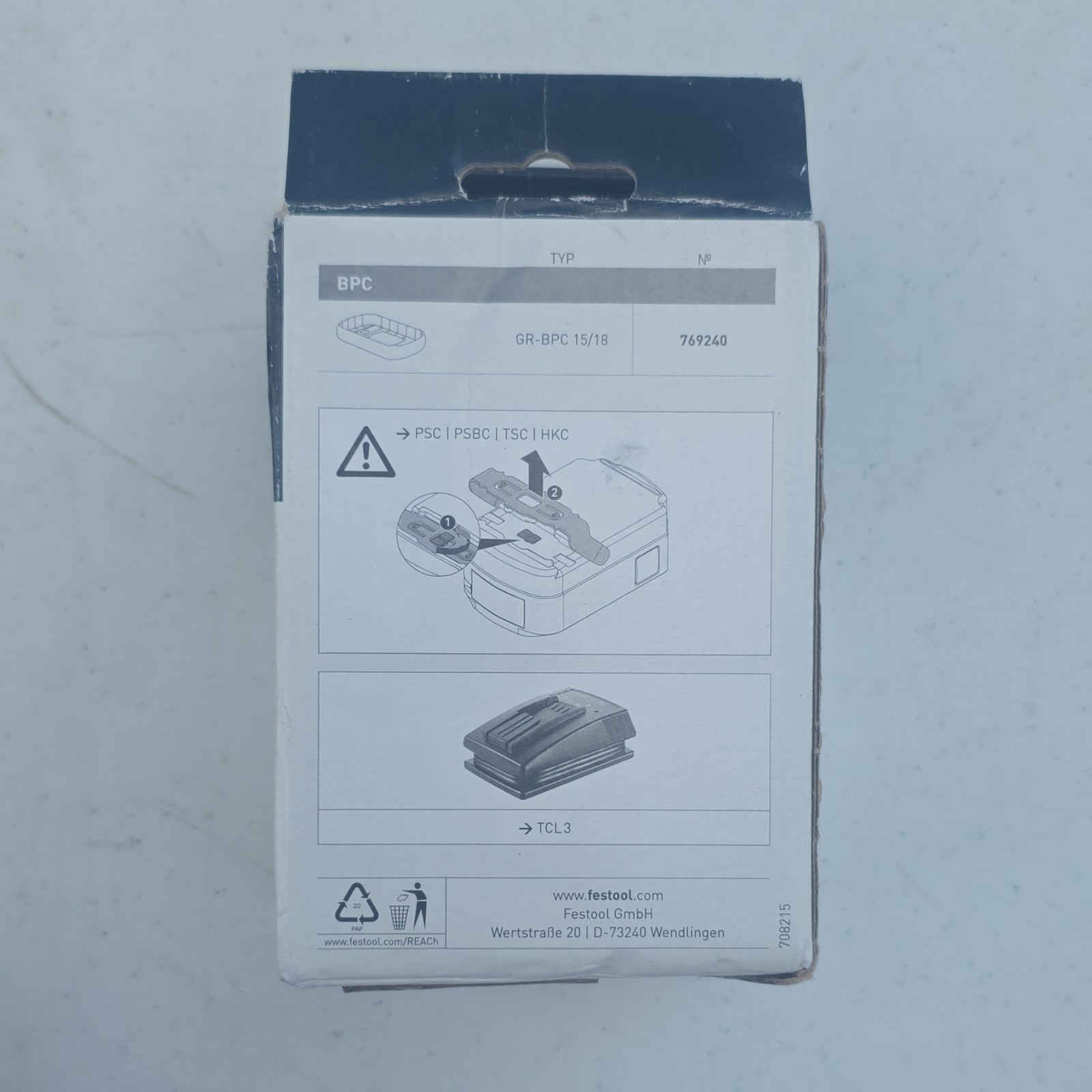 Festool BPC 18V Lithium-Ion (Li-Ion) Power Tool Battery Pack MPN 769240