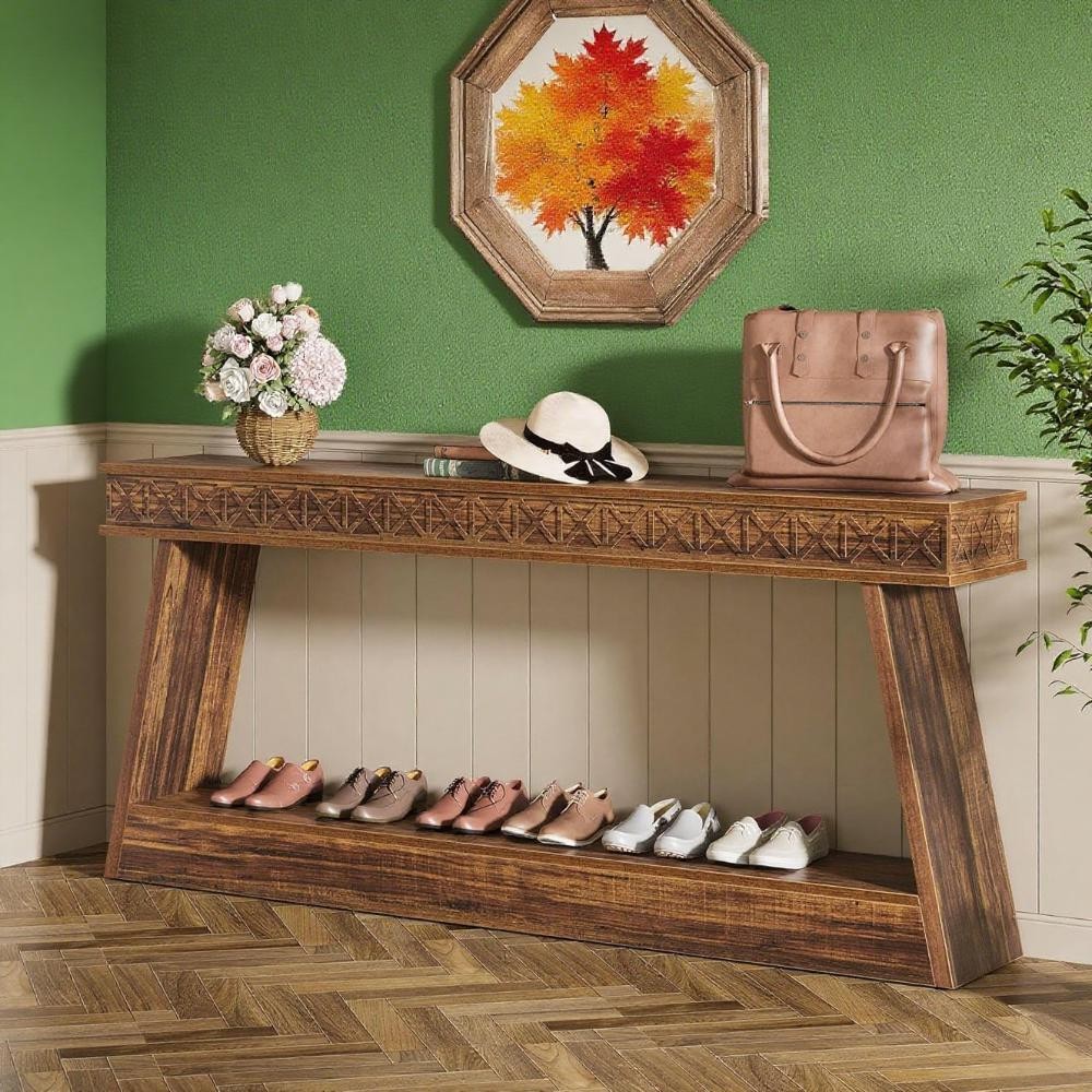 2-tier Sofa Table Long Console Table Living Room Table Behind Couch Table