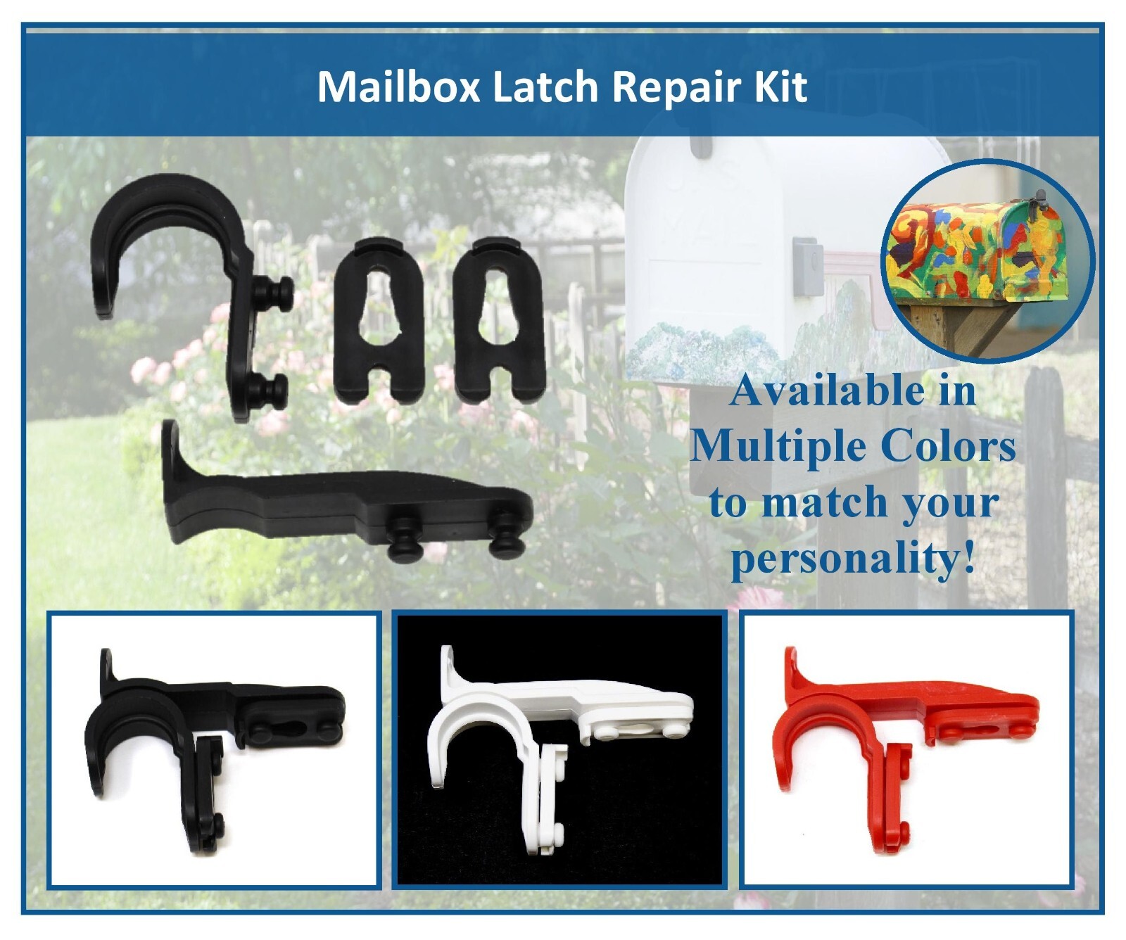New Plastic Latch Set Kit for Solar Group Standard Mailbox Repair Latch Kit
