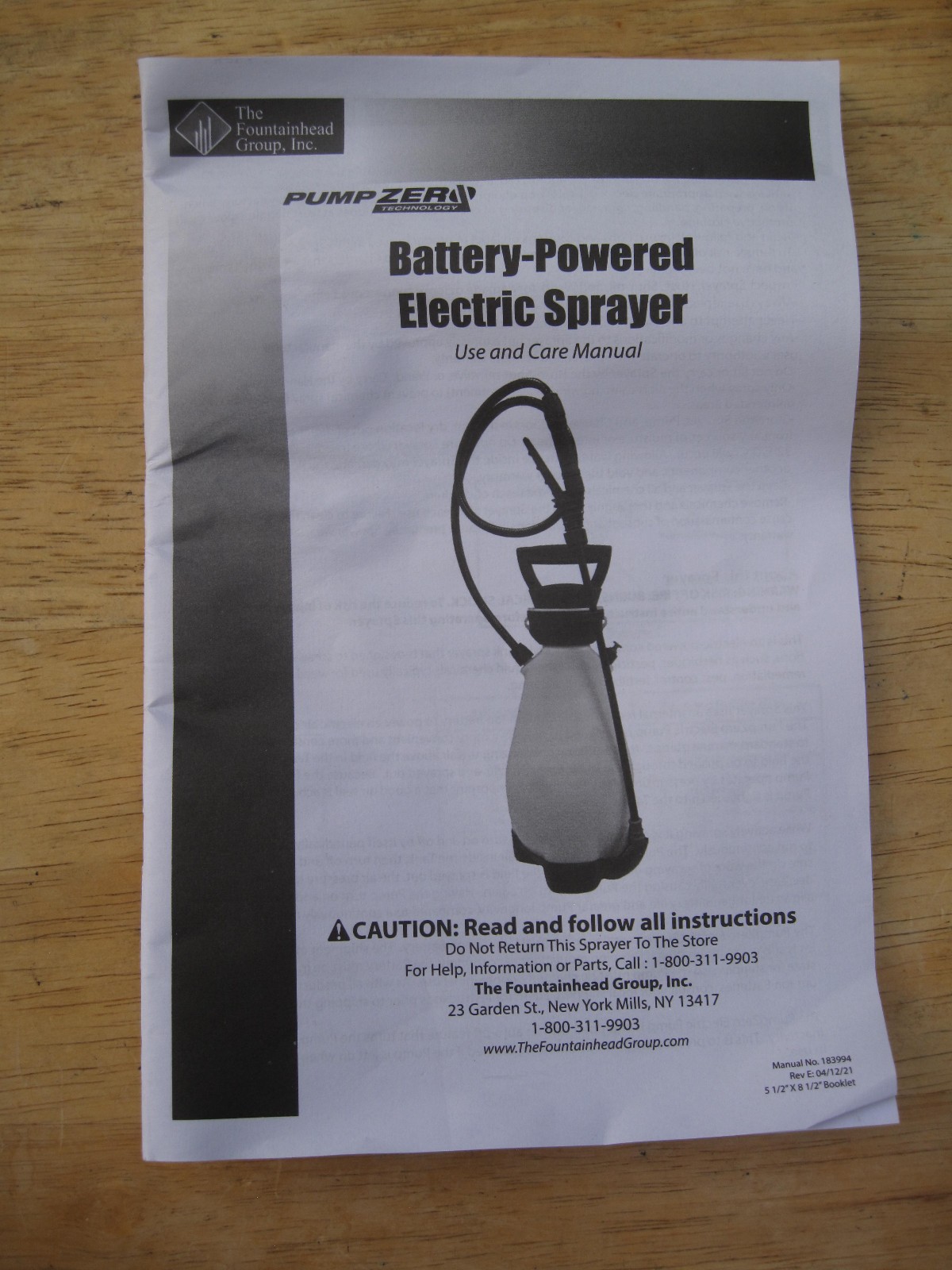 Pump Zero Sprayer Power Head Kit 183564 New