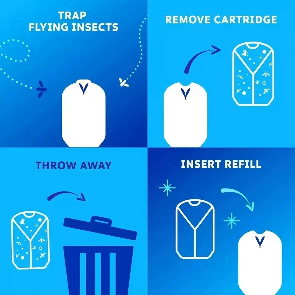 Zevo Flying Insect Trap Refill Cartridges -Easy to Use (8 Refill Cartridges)