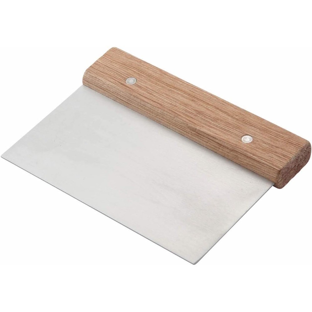 Stainless Steel Dough Scraper Wood Handle Pastry Cutter Bench Knife Baking Tool