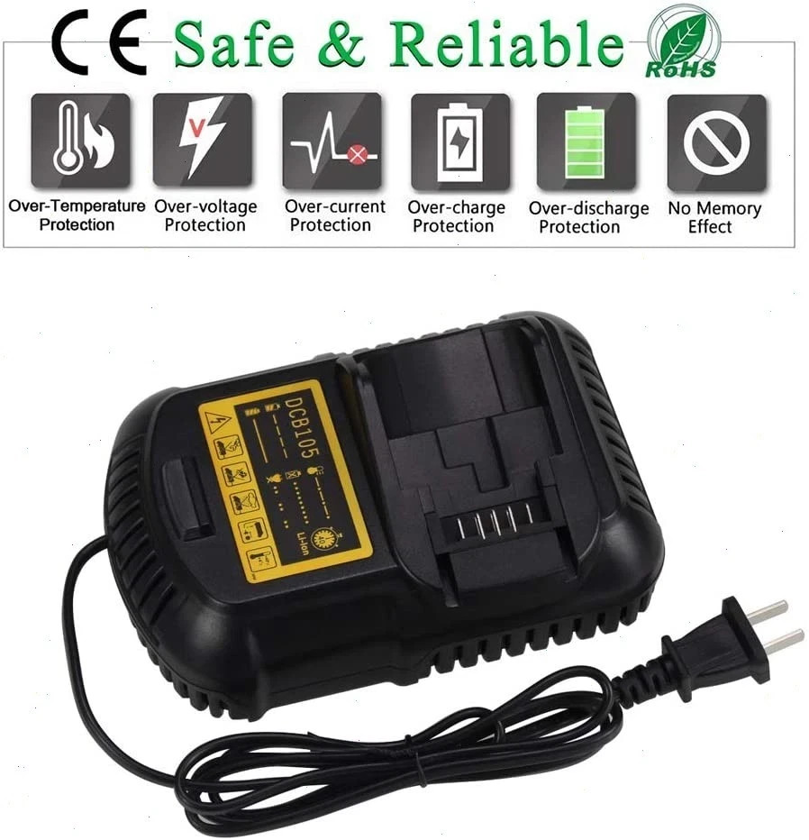 Pack 12.0AH For DeWalt 20V 20 Volt Max XR Lithium Ion Battery DCB206-2 DCB205-2