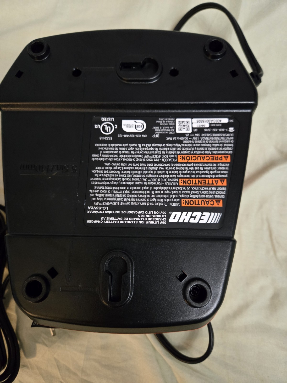 ECHO eForce 56V Battery Charger LC-56V2A Standard Charger Untested OEM