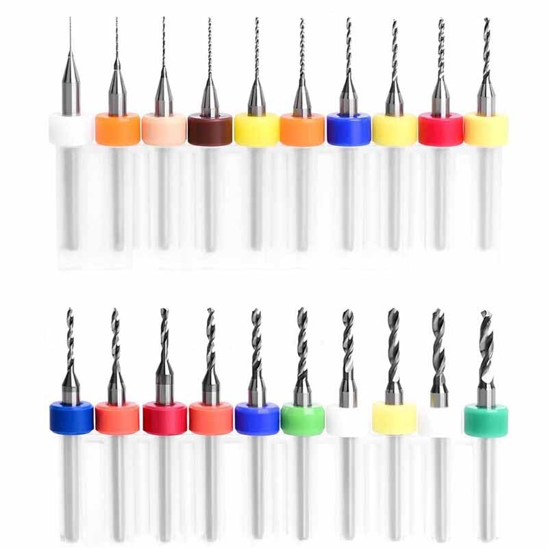 10pcs Carbide Micro Mini CNC Drill Bit Set 0.1-3.0mm for PCB