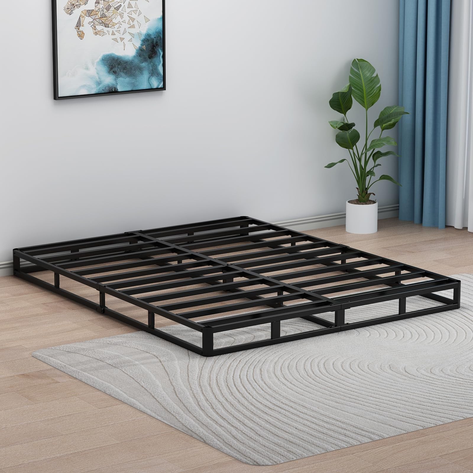 Box Spring 5 in Steel Bed Mattress Foundation Folding Queen Size