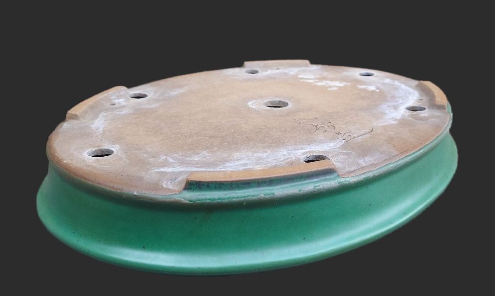 Japanese Bonsai Pot Tokoname Green Glazed Oval Extra Large W41cm YAMAFUSA