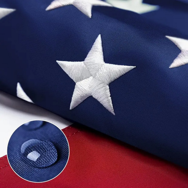 American Flag 4×6 Luxury Embroidered Star Double Sided Heavy Duty Nylon Outdoor