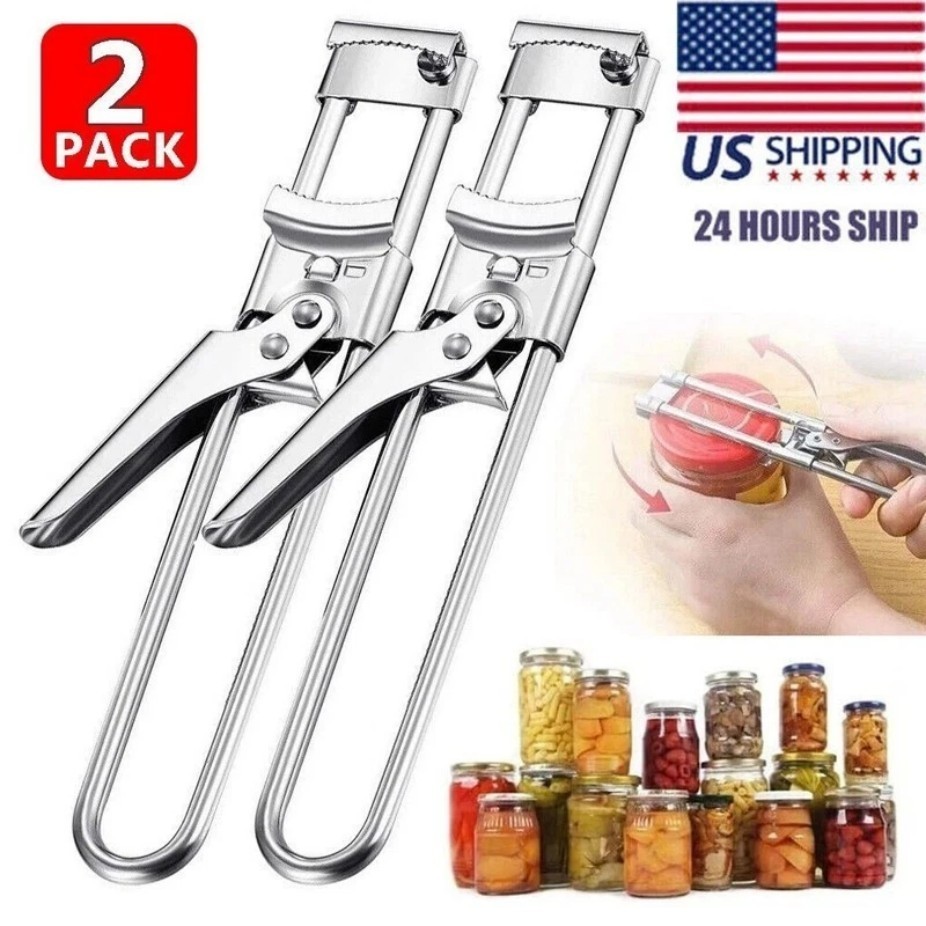 2PCS Adjustable Jar & Bottle Opener Set, Stainless Steel Lid Gripper +##–