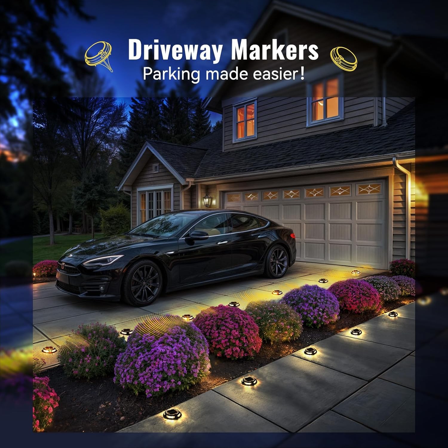 9 in 1 Solar Driveway Lights w/ Remote Outdoor Marine Dock Deck Pathway Lamps