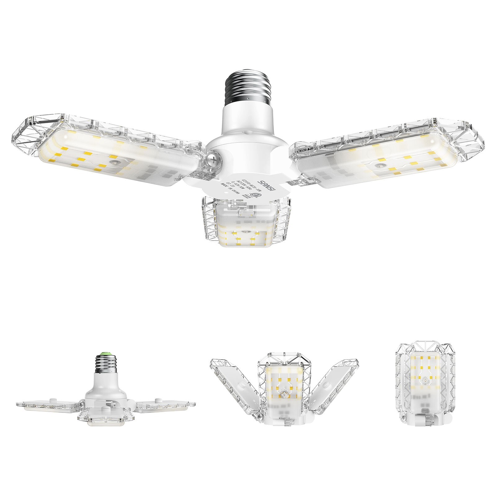 300/600W LED Garage Light Deformable Super Bright Work Shop Ceiling Light Bulb