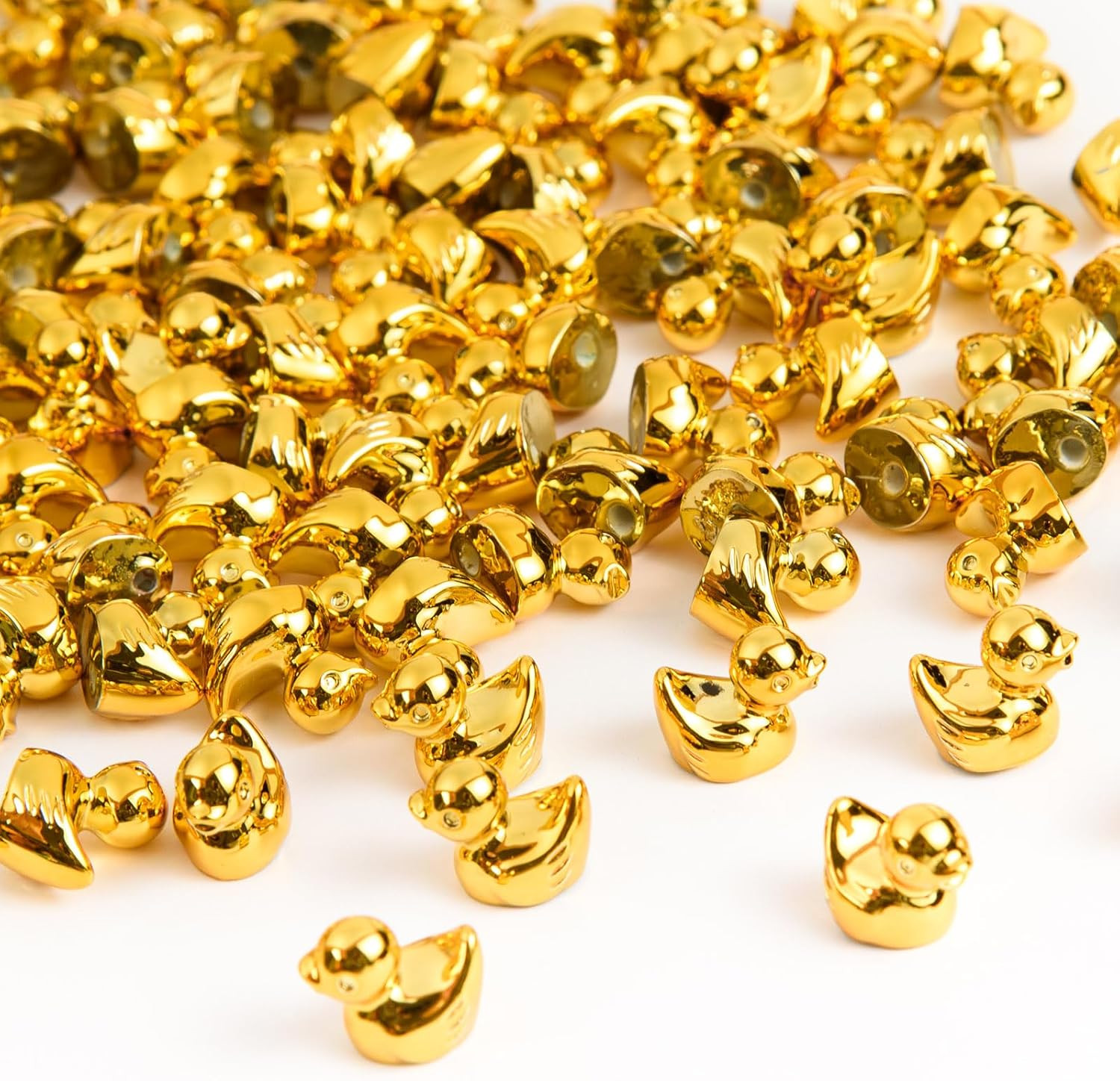 60 Pcs Shiny Mini Duck Figurines Metallic Color Tiny Duck Figures to Hide and Se