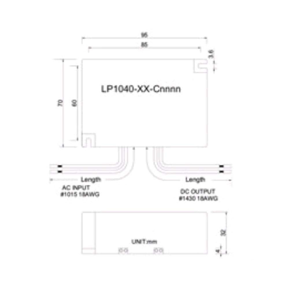 Magtech LP1040-36-C1050 LED Driver 40W 1050mA Constant Current Power Supply