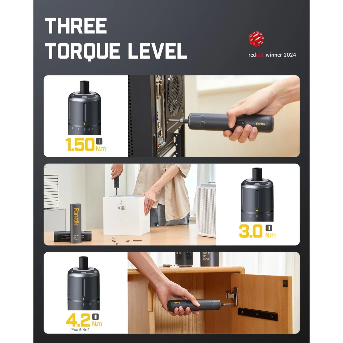 NEW! Fanttik S1 Pro Electric Screwdriver, Power Screwdriver with16 S2 Steel Bits