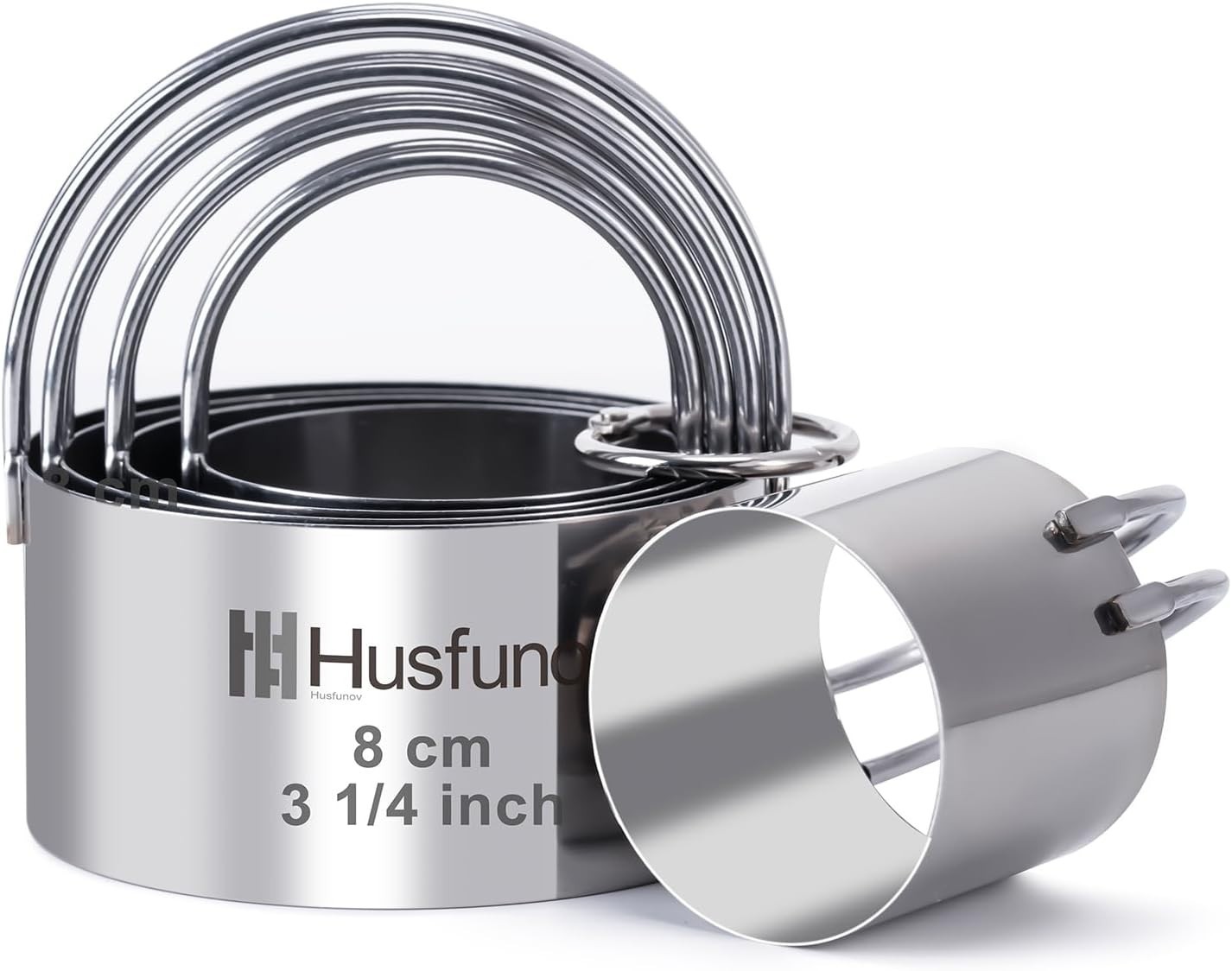 Biscuit Cutter Set Round Cookie Cutters with Handle 5 Pieces Stainless Steel New