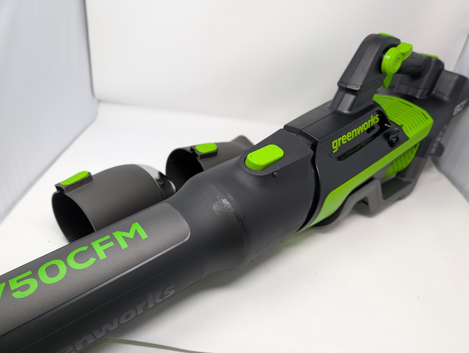 GREENWORKS 80-VOLT 750 CFM CORDLESS HANDHELD BLOWER,TOOL ONLY – GREEN GRAY BLACK