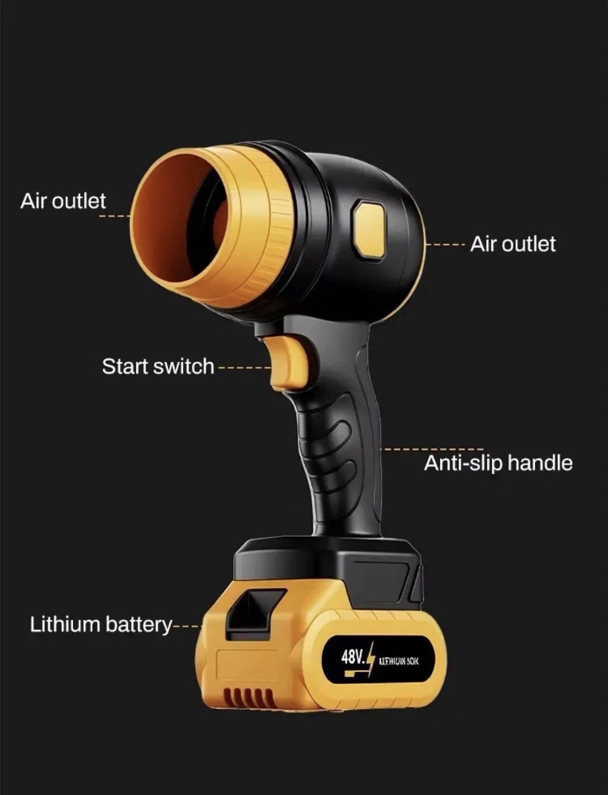 40000RPM Electric Air Duster Cordless Jet Dry Blower Portable Handheld Turbo Fan