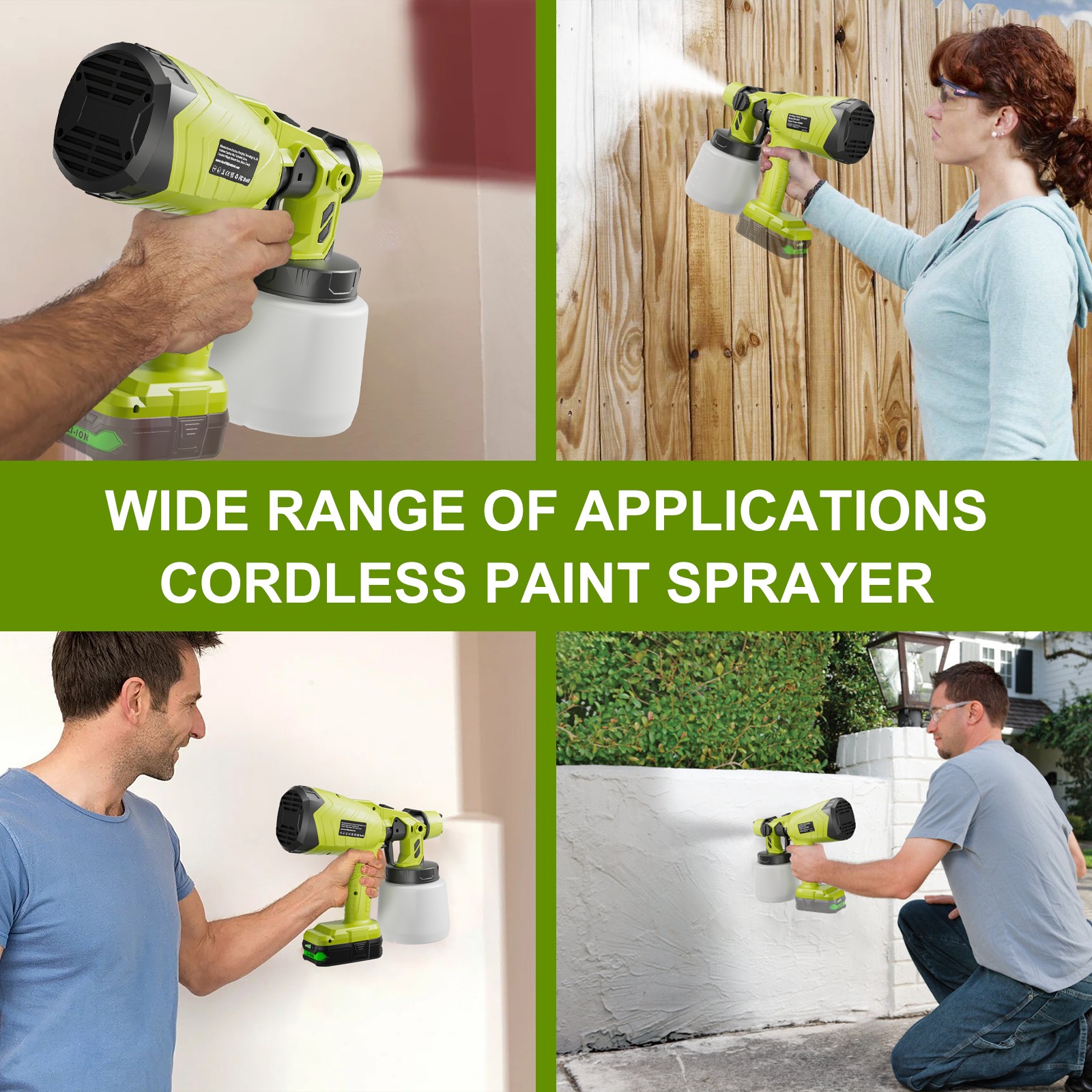 Cordless Paint Sprayer for Ryobi 18V Battery P108 Lithium-Ion P102 P105 18V