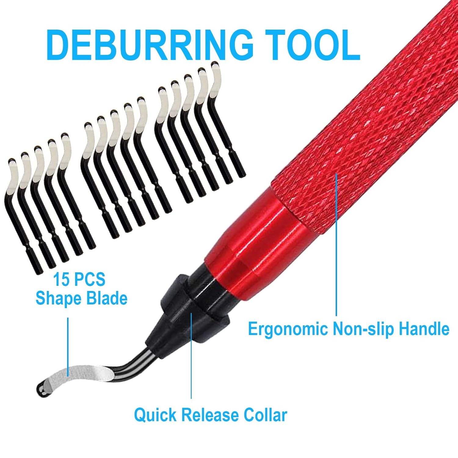 Premium Deburring Tool with 15 High-Speed Steel Swivel Blades for Metal Plastic