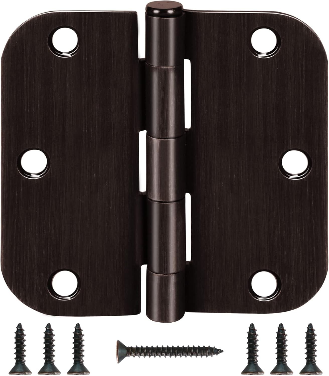 30 Pack 3.5″ Matte Black Door Hinges Interior Residential 5/8 Radius Round Corne