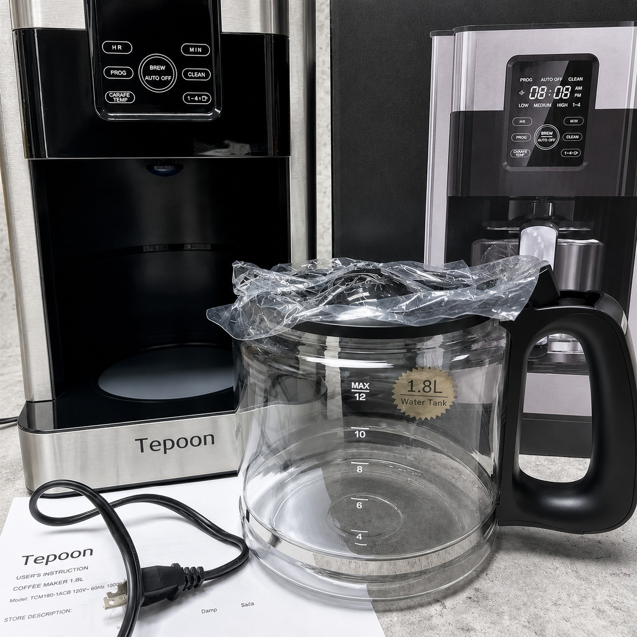Home Drip Coffee Maker 12 Cup Programmable Brewer Glass Carafe Keep Warm