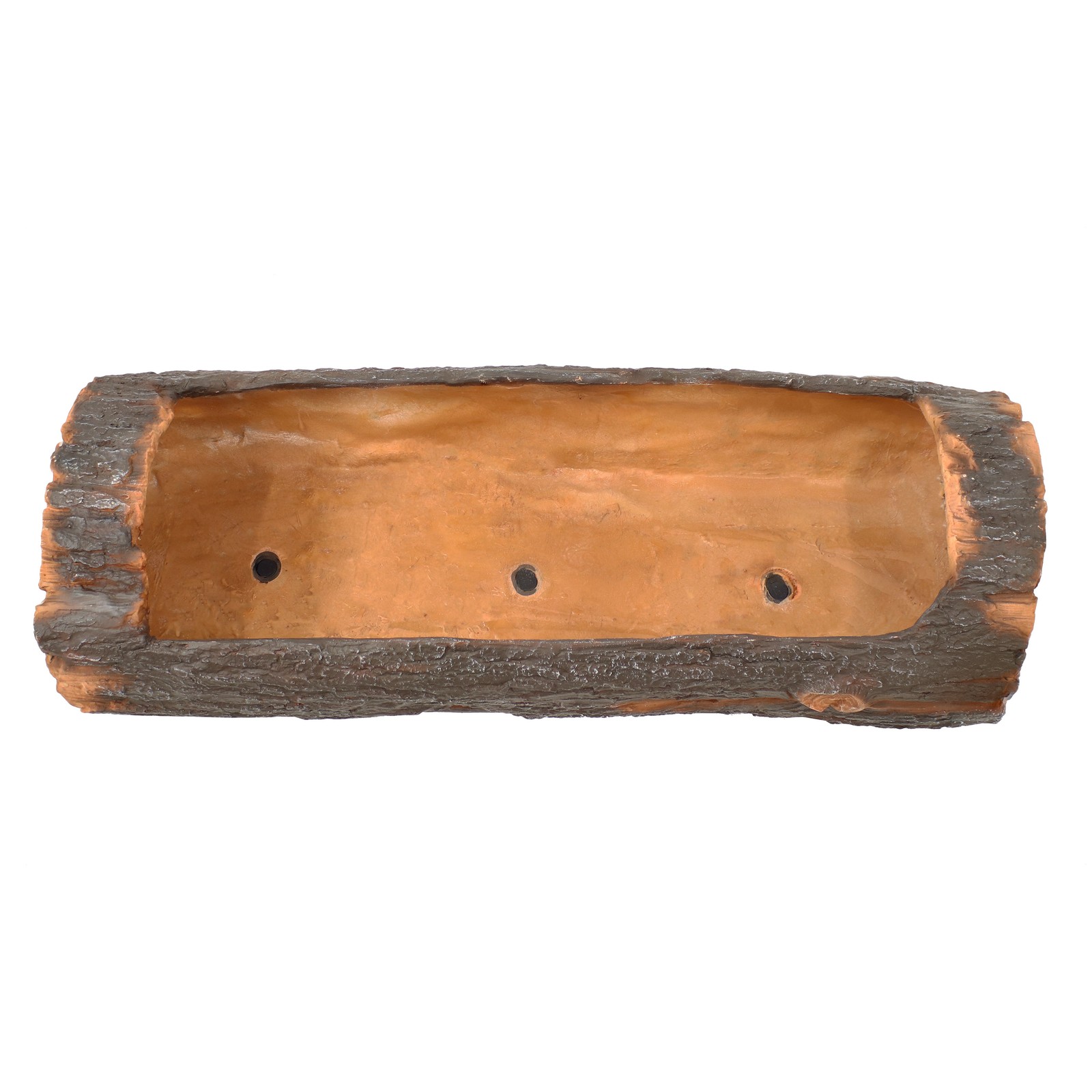 35 in Polyresin Rustic Outdoor Raised Log Flower Pot Planter by Sunnydaze