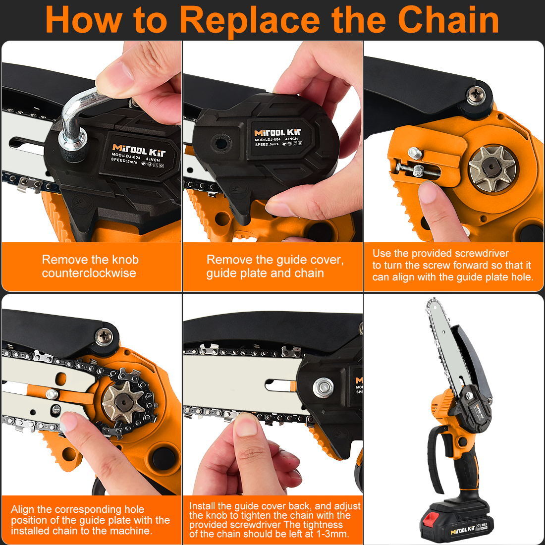 6″ Mini Chainsaw Cordless Handheld Electric Chain Saw Wood Cutter With Battery